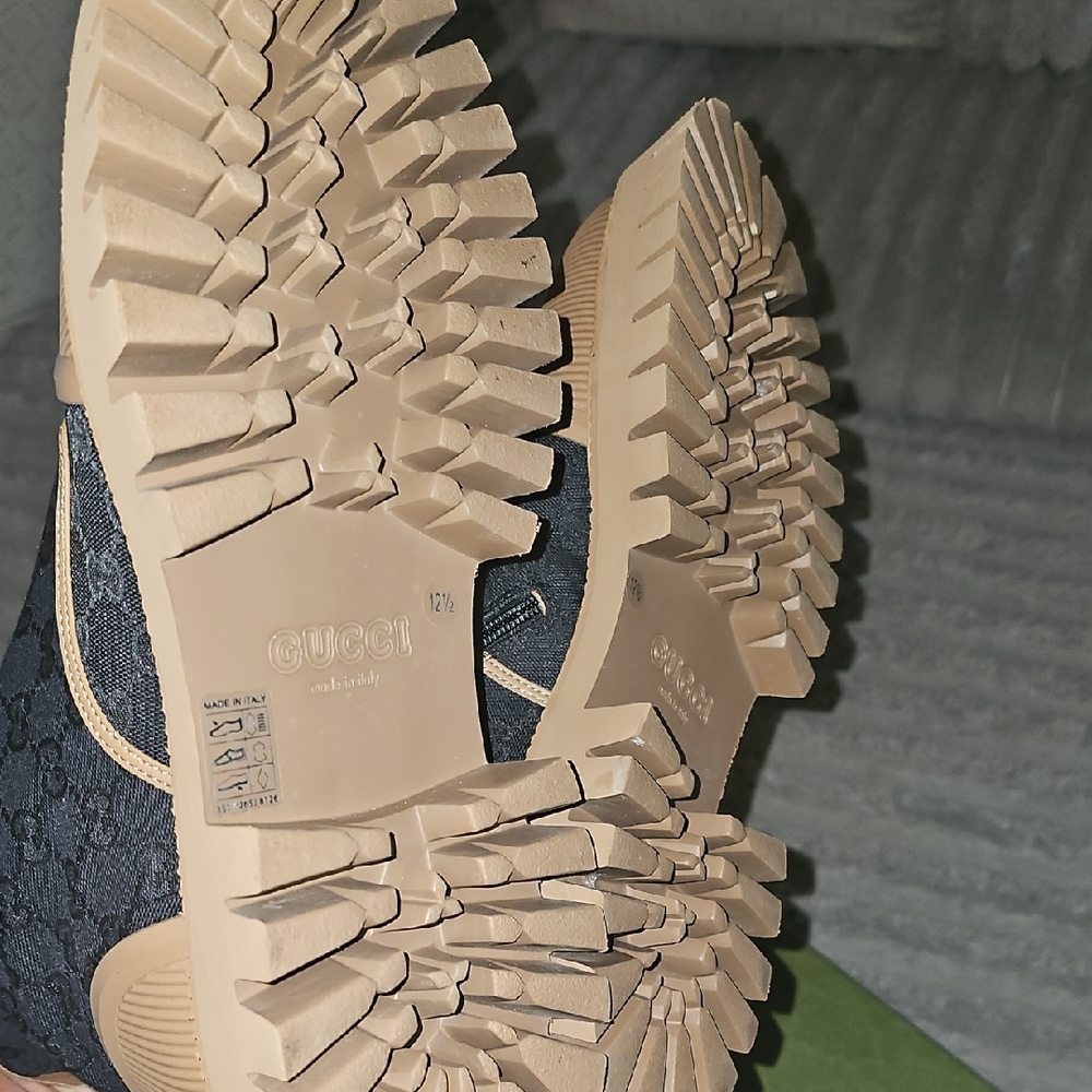 Gucci Black and Tan High-Top Sneakers - Picture 3 of 5